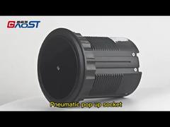 Retractable hidden pop up socket hole 110mm with 3 AC outlets 20W USBA USBC charging 15W QI w