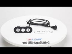 Brushed black/silver recessed usb charger for indoor furniture/sofa