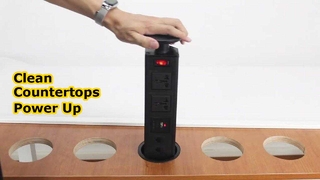 Retractable Tower Pop Up Power Socket With USB Ports With 2 Universal Outlet USB Charge CAT6 RJ11 Te
